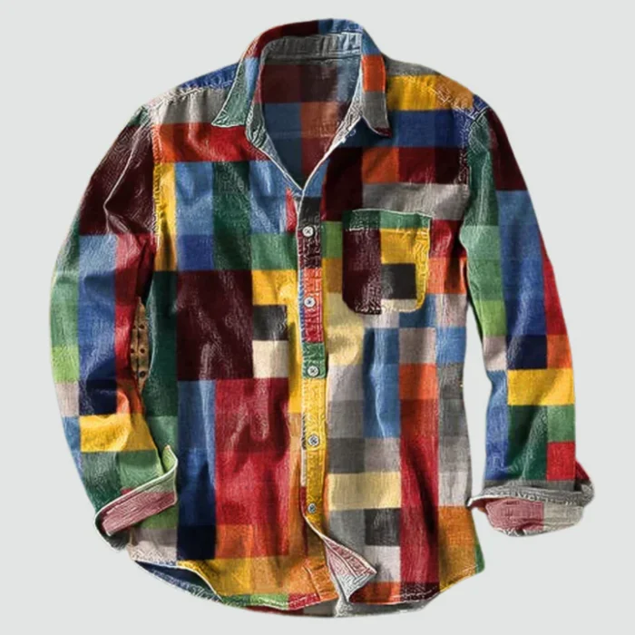 Moli - Unisex Checkered Long Sleeve Shirt - Image 1